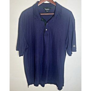 Brooks Brothers Men’s Navy Button Polo Shirt Performance Knit‎ Size XL